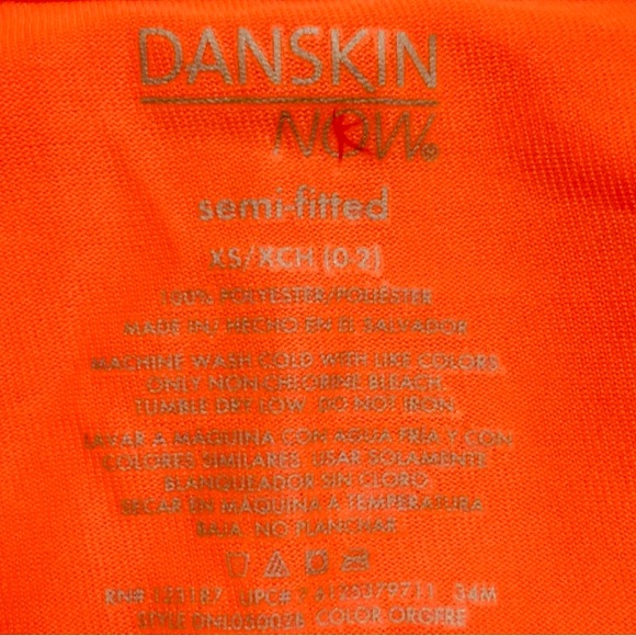 NWT DANSKIN NOW Neon V-Neck Semi-Fitted Performance Tee XS - Picture 5 of 6